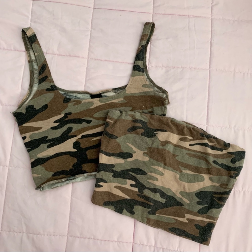 Camo tank and tube top bundle